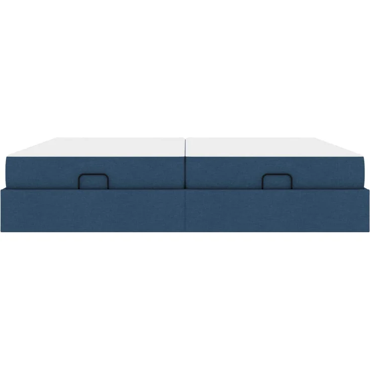 vidaXL Bettgestell mit Matratze mit Matratze 2 pcs Blau Stoff 3399521 – Bild 5