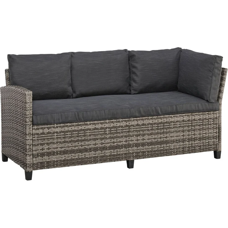 KONIFERA Gartenlounge-Set Rotterdam, (Set, 20-tlg, 3x 3er Sofa, 2x Hocker, 1x Tisch 120x82x67cm, inkl. Auflagen), Polyrattan, Stahl, Tischplatte aus Nonwood – Bild 3