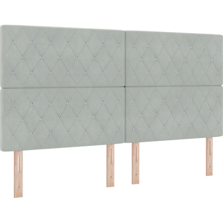 vidaXL Aufbewahrungsbett mit Kopfteil Hellgrau 180 x 200 cm Samt 3459813 – Bild 4