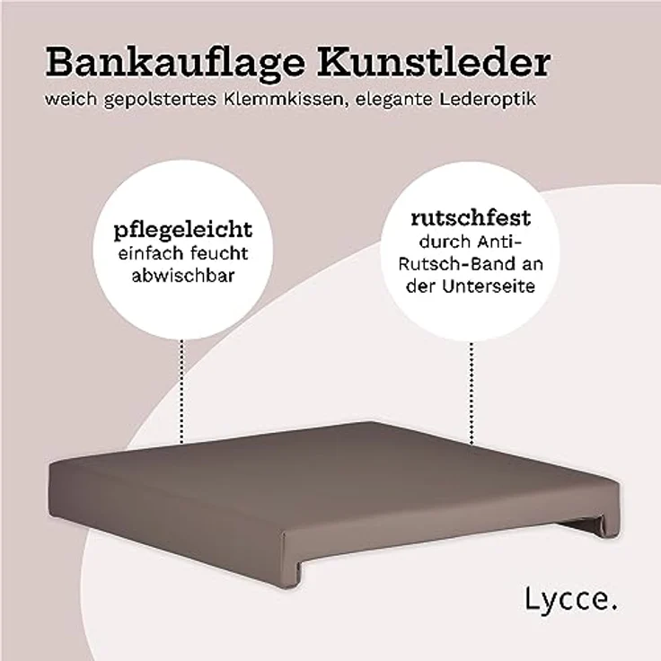 Lycce Bankauflage Bankkissen Klemmkissen Sitzkissen mit 2 Leisten, 40cm Klemmtiefe, (1 St), verrutscht nicht, mit Klemmfunktion, versch. Farben – Bild 3