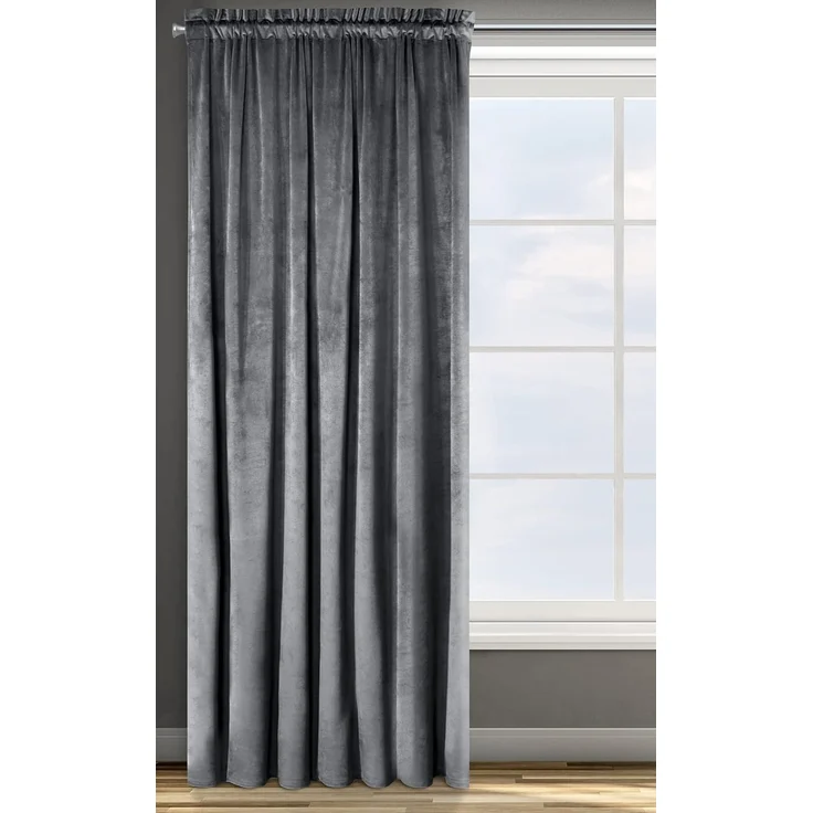 Samtvorhang Velours Vorhänge zum Wohnzimmer Prachtvoll Elegant graphit 135x300 cm Kräuselband