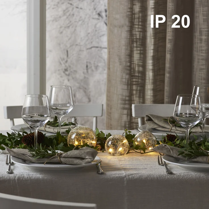 LED Tischleuchte ,Triss', Glas, Batterie und Timer, transparent, warmweiß – Bild 5