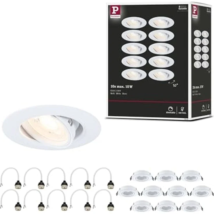Paulmann 92115 Einbauleuchte rund 90mm 10er-Set Weiß schwenkbar – Bild 1