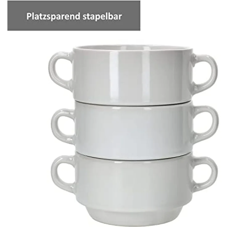 MamboCat Suppenschüssel 12er Set Stiva Suppenschale weiß 250 ml, Porzellan – Bild 4
