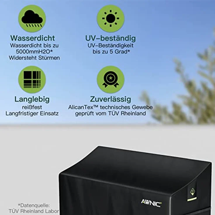 Awnic Gartenbank Abdeckung Hülle für Schutzhülle Abdeckplane Gartenbank Wasserdicht 420D Polyester 3 Sitzer 175 x 85 x 65 cm – Bild 4