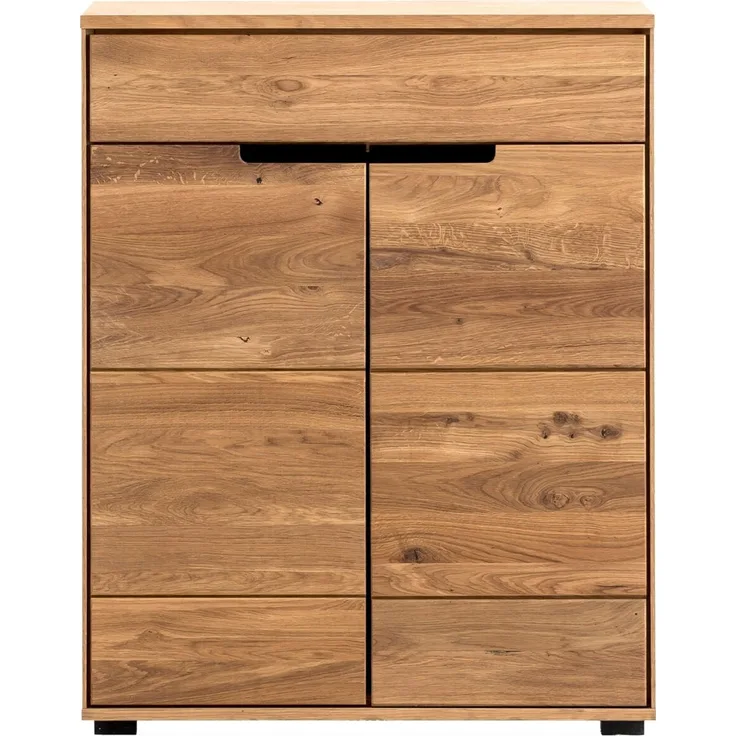 Linea Natura 'LOLA' Schuhkommode, Massivholz Eiche natur, 80 x 102 x 40 cm, mit Softclose und Schublade