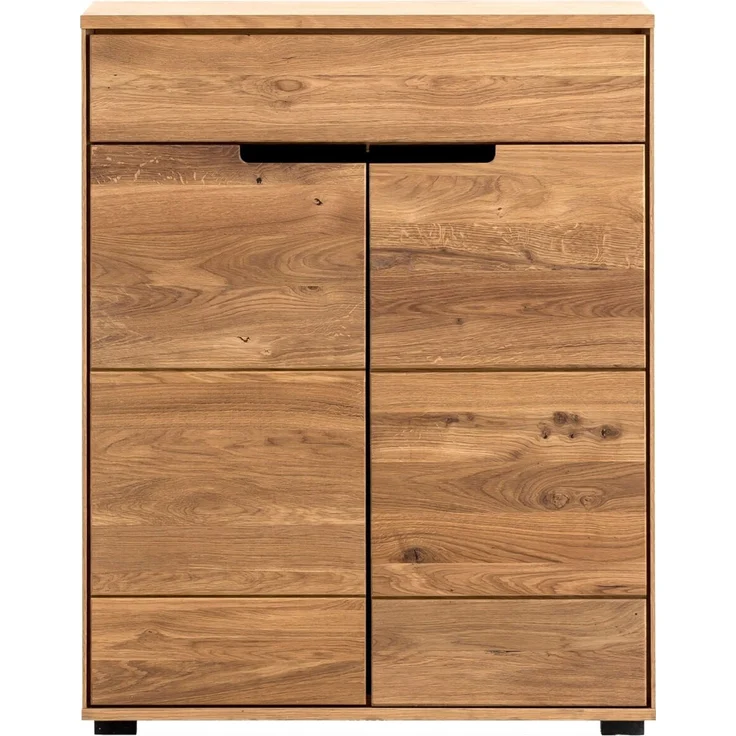 Linea Natura 'LOLA' Schuhkommode, Massivholz Eiche natur, 80 x 102 x 40 cm, mit Softclose und Schublade – Bild 1
