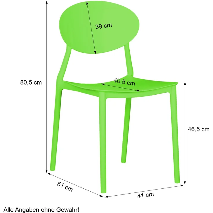 Gartenstuhl 4er Set Grün Stühle Küchenstühle Kunststoff Stapelstühle Balkonstuhl Outdoor-Stuhl – Bild 4