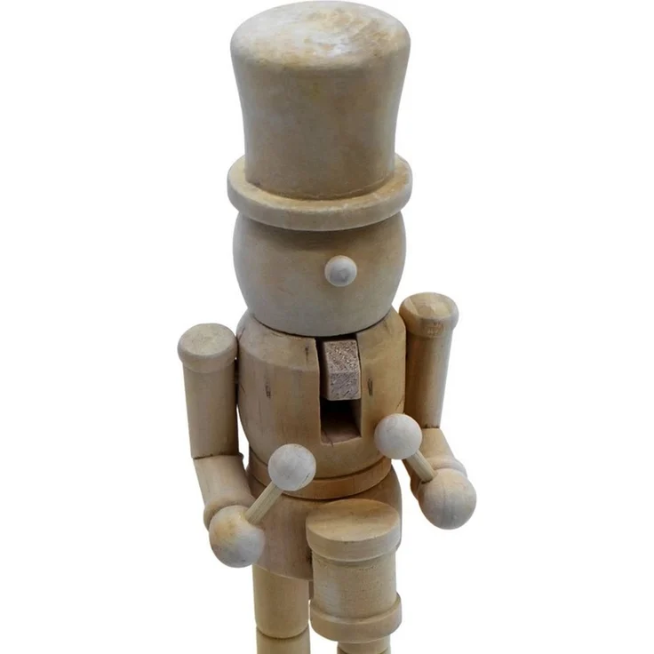 Spetebo Nussknacker traditionelle Weihnachts Dekofigur, (Set, 2-tlg, 25 cm hoch), Nussknacker aus Holz zum Selbstgetalten – Bild 3