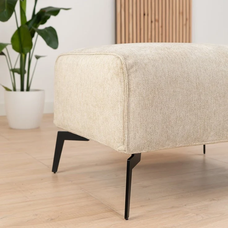 Bronx71 Stoff Hocker Vegas rechteckig taupe – Bild 7