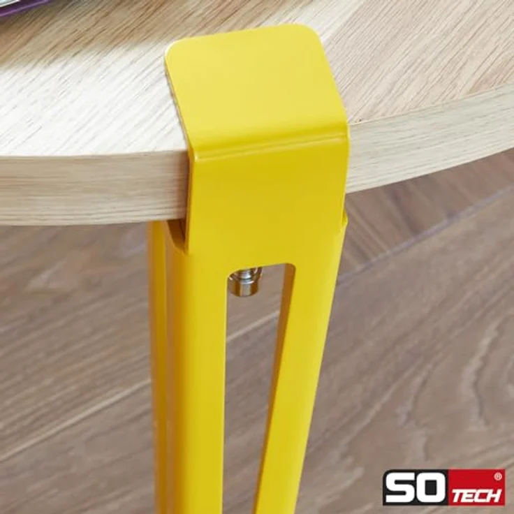 SO-TECH® Tischbein ColorLine in F-Form konisch zulaufend von 70 auf 40 mm, mit Klemmschraube (ohne Bohren) - gelb - Höhe 464 mm - 1x – Bild 6