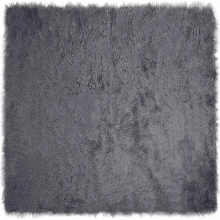 vidaXL Kunstschaffell Teppich Tafalla Anthrazit 160 x 160 cm Polyester 42021598