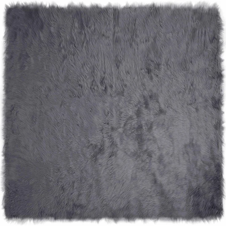 vidaXL Kunstschaffell Teppich Tafalla Anthrazit 160 x 160 cm Polyester 42021598 – Bild 1