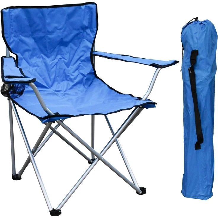 2-er Set Anglersessel mit Getränkehalter und Tasche Blau belastbar bis 120kg – Bild 2