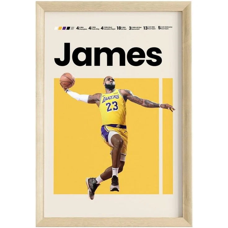 JUSTGOODMOOD Poster Premium ® Lebron James · Basketball · ohne Rahmen – Bild 2