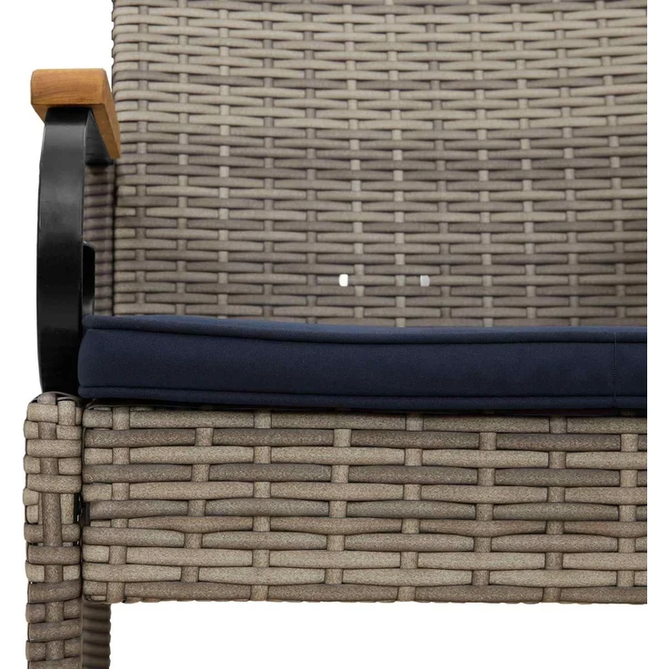 vidaXL Gartenstühle 4 Stk. Grau und Marineblau Poly-Rattan und Akazie 42025888 – Bild 10