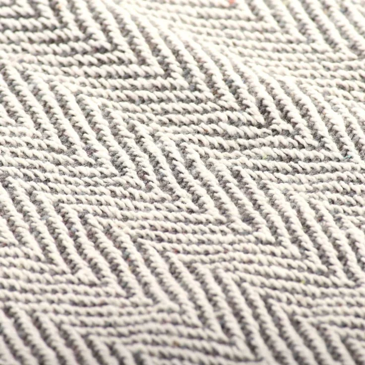 vidaXL Wohndecke im Fischgrätenmuster, Baumwolle, Grau, 125x150 cm – Bild 6