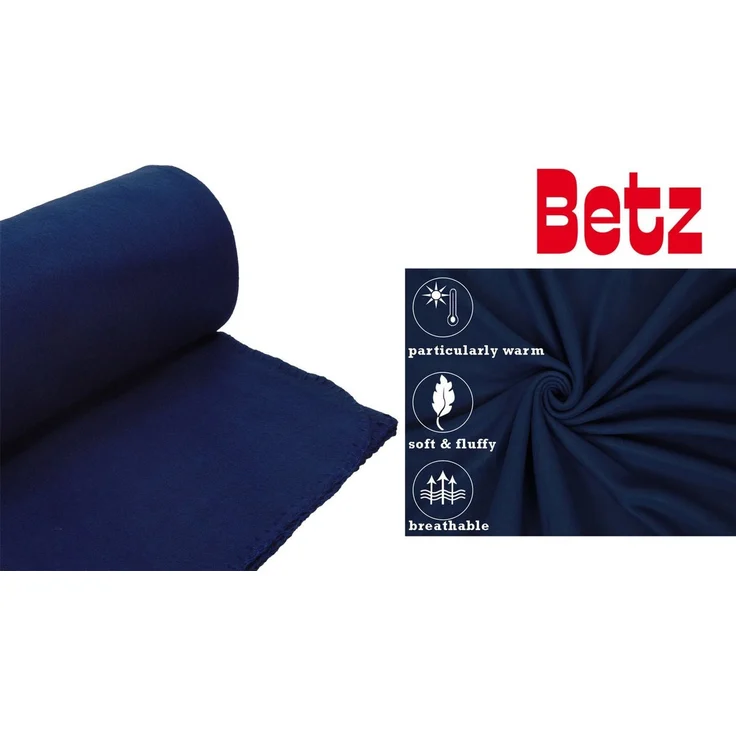 Wohndecke Luxus Fleecedecke Kuscheldecke Größe 130x170 cm Farbe dunkelblau, Betz, 180 g/m² – Bild 3