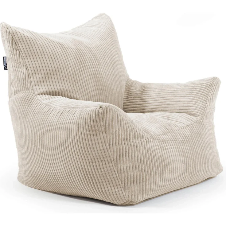 mokebo Kindersessel Der Pausenheld, ergonomischer Cord Kindersitzsack in Beige für Kleinkinder und Kinder von 2 bis 6 Jahren