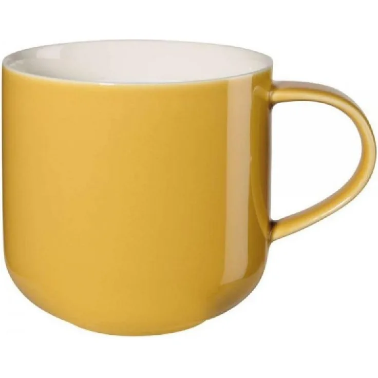ASA Selection coppa Henkelbecher Mustard, Henkel Becher, Kaffeebecher, Tasse, Porzellan, Gelb, 400 ml, 19100352
