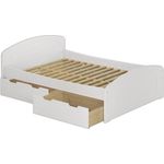 Doppelbett Ehebett 180x200 Bettkasten Seniorenbett Massivholz Weiß Zubehör wählbar V-60.50-18WRollrost inkl.