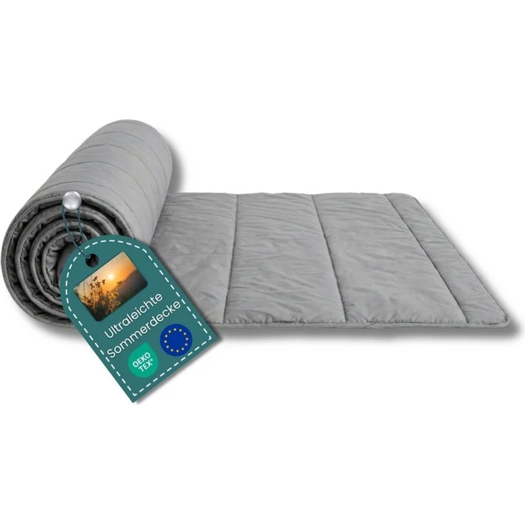 OTTO home Microfaserbettdecke Clarra, Bettdecke 135x200 cm, 155x220 cm, 200x200 cm, Füllung: Polyester, Bezug: Polyester, Bettdecken in grün & grau, Sommer, Winter, 4 Jahreszeiten, Decke – Bild 2