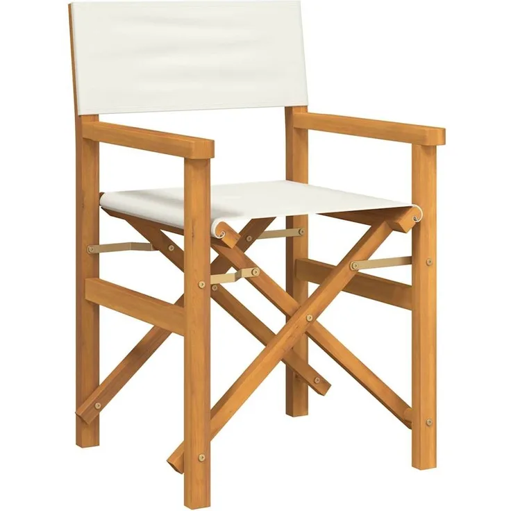 vidaXL Regiestuhl Klappbar Creme Massivholz Teak 4008507