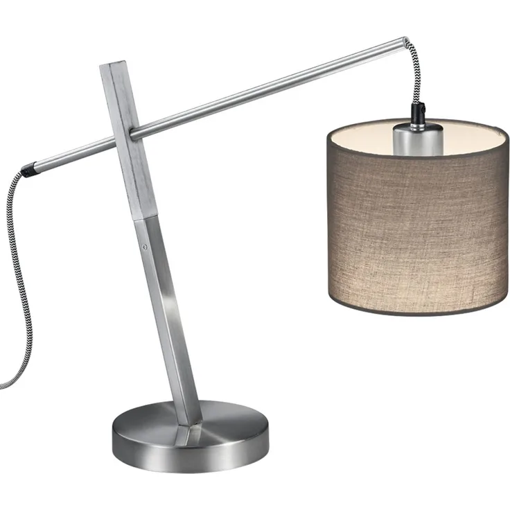 Tischlampe, Stoff Schirm grau, Höhe 47 cm, PADME