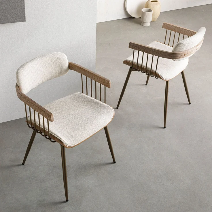 Polsterstuhl 51 x 53 x 78 beige JANINA #03 – Bild 3