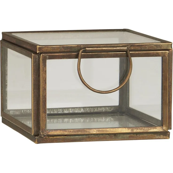 Ib Laursen Glasbox Utensilienbox Glas Schachtel Schatulle Dose Messing 08058-17