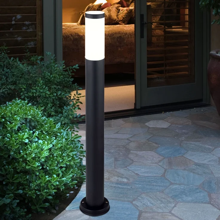 LED Stehleuchte, Edelstahl anthrazit mit Erdspieß – Bild 10