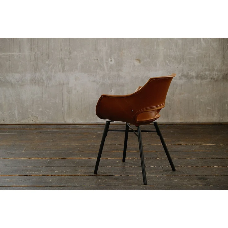KAWOLA Stuhl ZAJA Esszimmerstuhl Kunstlederbezug Vintage cognac 82 x 59 x 57 cm – Bild 4