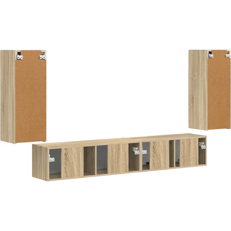 vidaXL TV-Schrankset 4 pcs Sonoma-Eiche Holzwerkstoff 3409161 – Bild 9