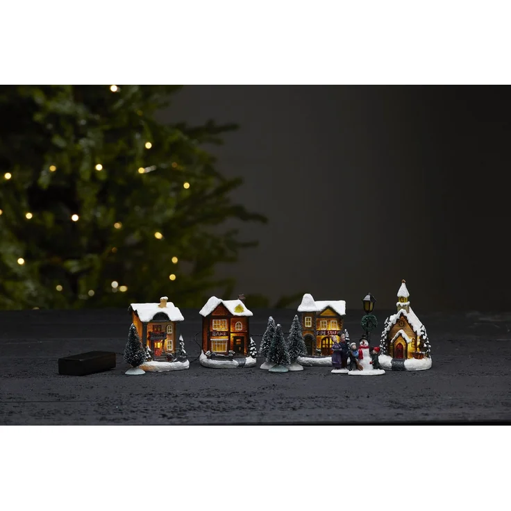 LED-Häuser "Birmingham", bunt, 11 teilig