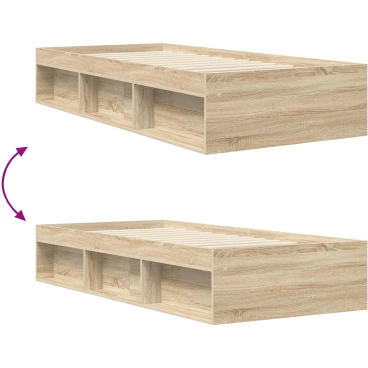vidaXL Bettgestell mit Stauraum Sonoma-Eiche 80 x 200 cm Holzwerkstoff 3429518 – Bild 8