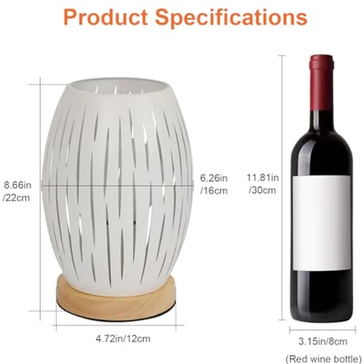 Comely Tischlampe, Nachttischlampe Schreibtischlampen für Schlafzimmer Wohnzimmer, Weiß Modern Metallkäfiglampe, E27(Ohne Glühbirne) – Bild 5