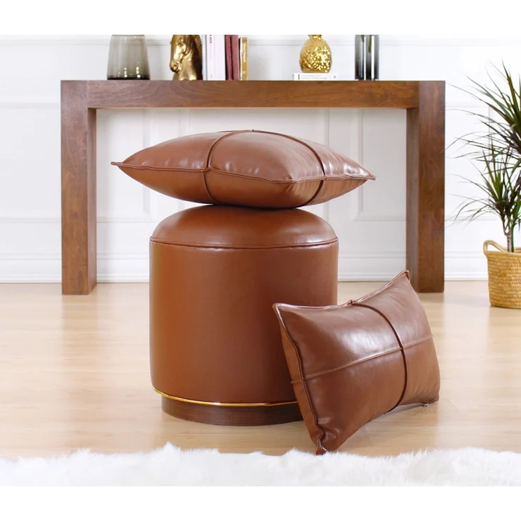 Hanah Home 'Milotte - Camel' Pouffe, Kamel, 42 x 43 x 42 cm – Bild 6