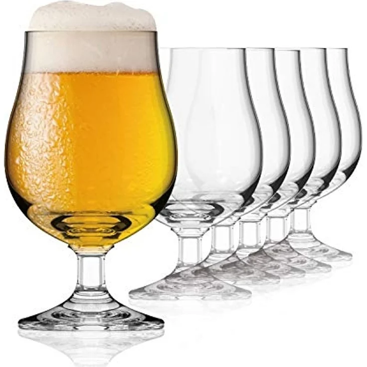 SAHM Bierglas Pokal Biergläser 0,3 Liter 6 Stück - Biertulpe, Edles Glas – Bild 1