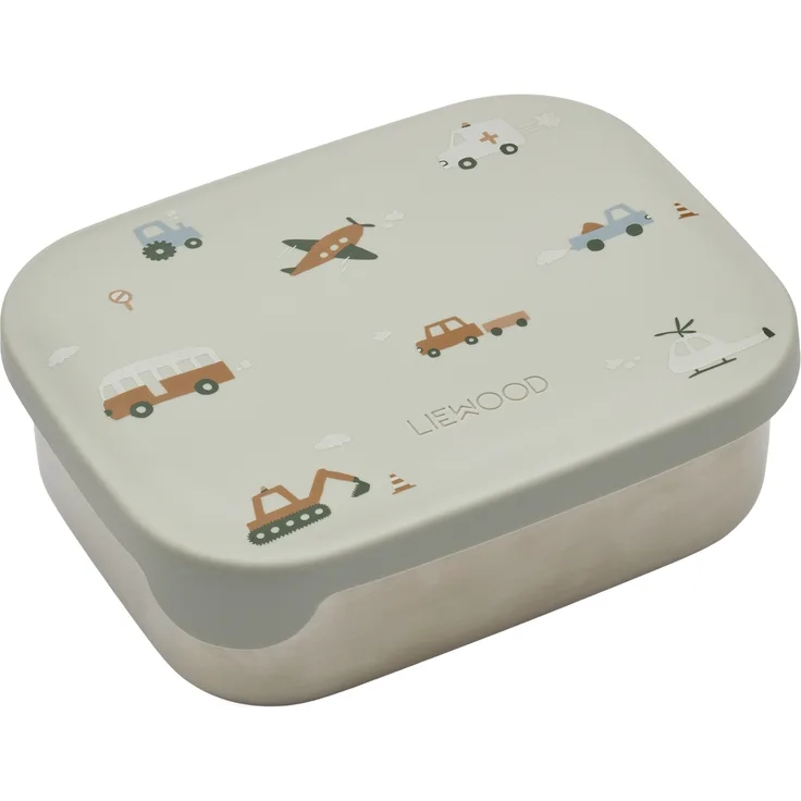 Liewood Arthur Lunchbox - Fahrzeuge / Taubenblaue, 900 ml