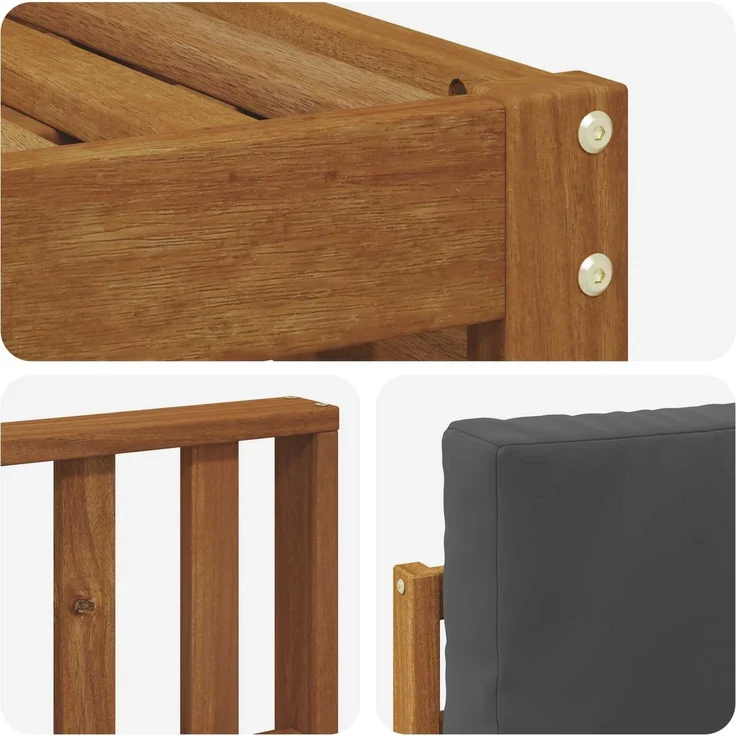 vidaXL Outdoor-Sofagarnitur 7 stk. 6-Sitzer Natur und Anthrazit 3375162 – Bild 6