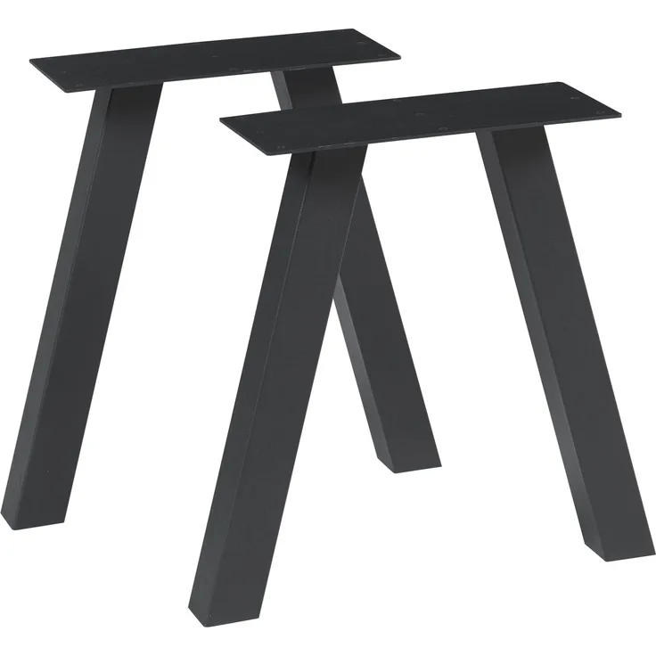 Tischgestell 2er Set Heustreu 40x40cm Schwarz [en. casa]