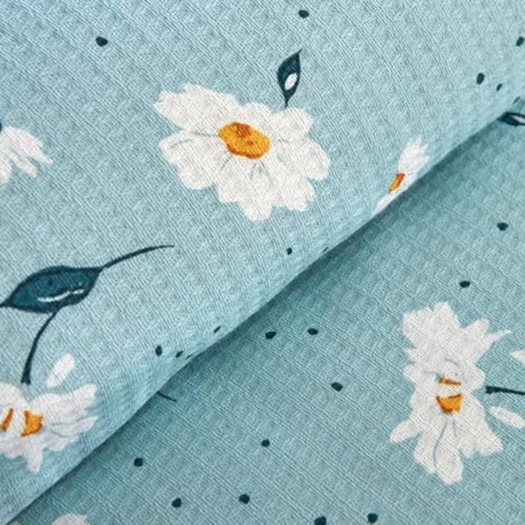 Karaca Bettwäsche Karaca Daisy 100% Baumwolle Einzelbett Piké Tagesdecke Set Mint – Bild 5