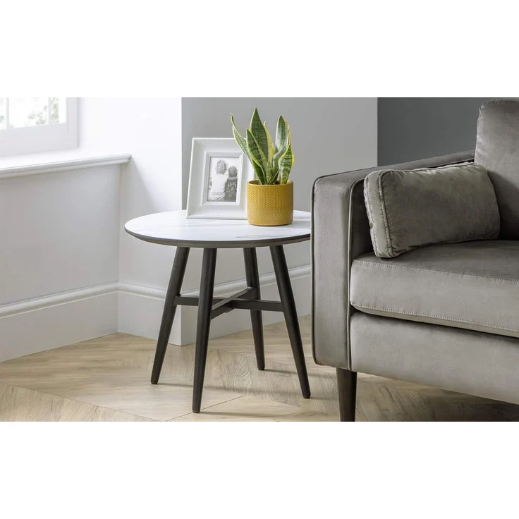 Der Julian Bowen Firenze Lampentisch in weißem Marmor ist ein luxuriöser und moderner Akzenttisch für jeden Raum – Bild 2