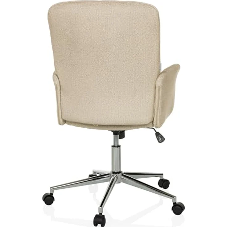 hjh OFFICE Moderner Home-Office Stuhl SOLAO 400 Schreibtischstuhl Drehstuhl mit Rollen, Wippfunktion, höhenverstellbar, gepolstert, Beige – Bild 10