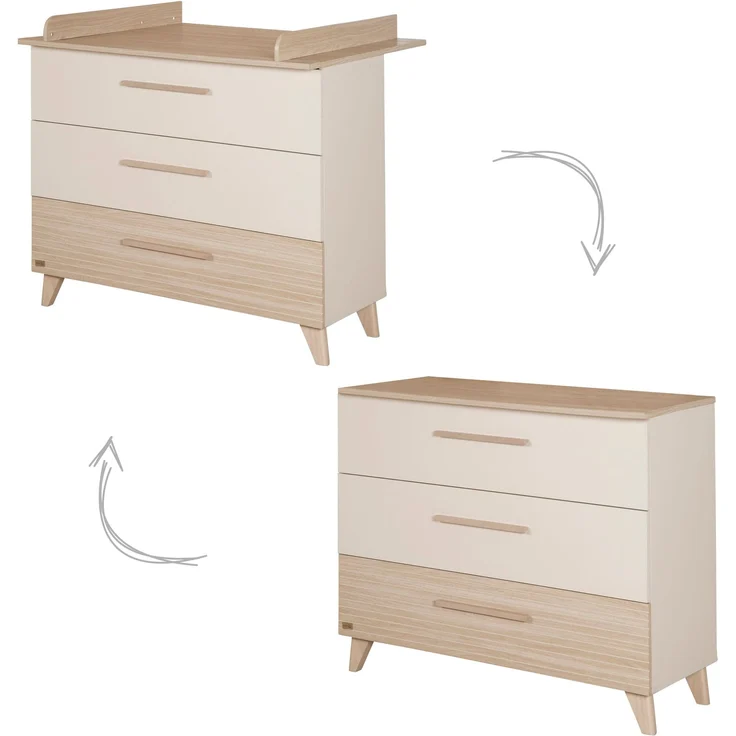 roba Wickelkommode 'Sidney' breit - inkl. Wickelansatz - 3 Schubladen - Cashmere – Bild 5