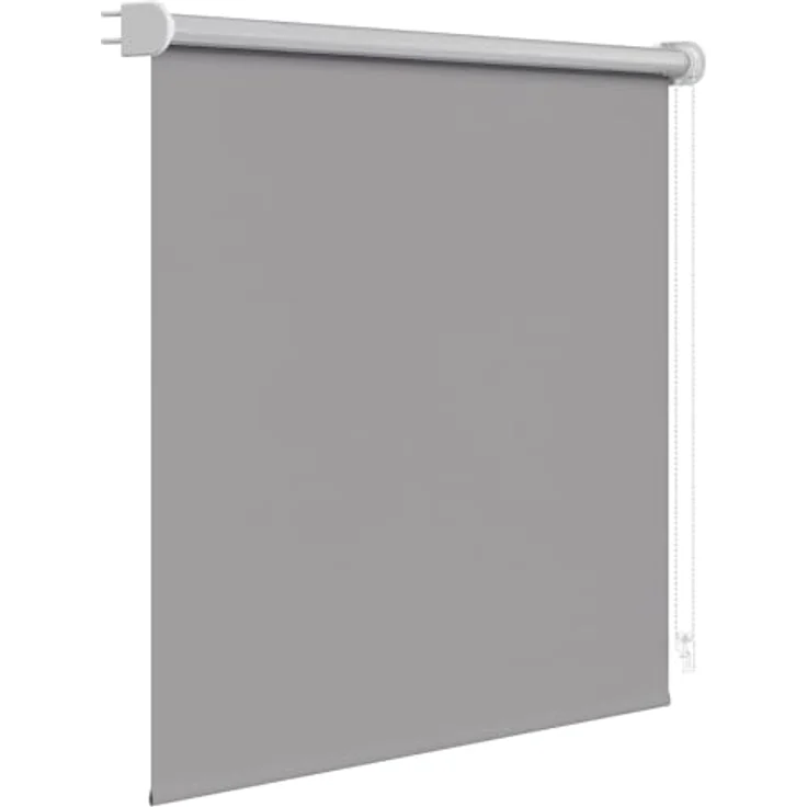 WOLTU Verdunkelungsrollo, nur zur Schraubmontag Thermo Verdunkelungsrollo mit Kette, Sichtschutz für Türen und Fenster, 160x160 cm [Stoffbreite: 156 cm], Grau – Bild 1