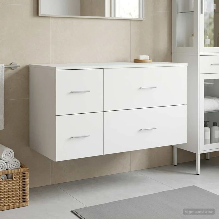 vidaXL Badezimmerschrank-Set 2 stk. Weiß 92,5 x 44,5 x 50 cm 3404016 – Bild 1