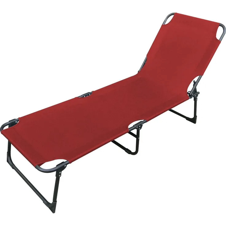 3-Bein Gartenliege Rot L188xB57xH30cm