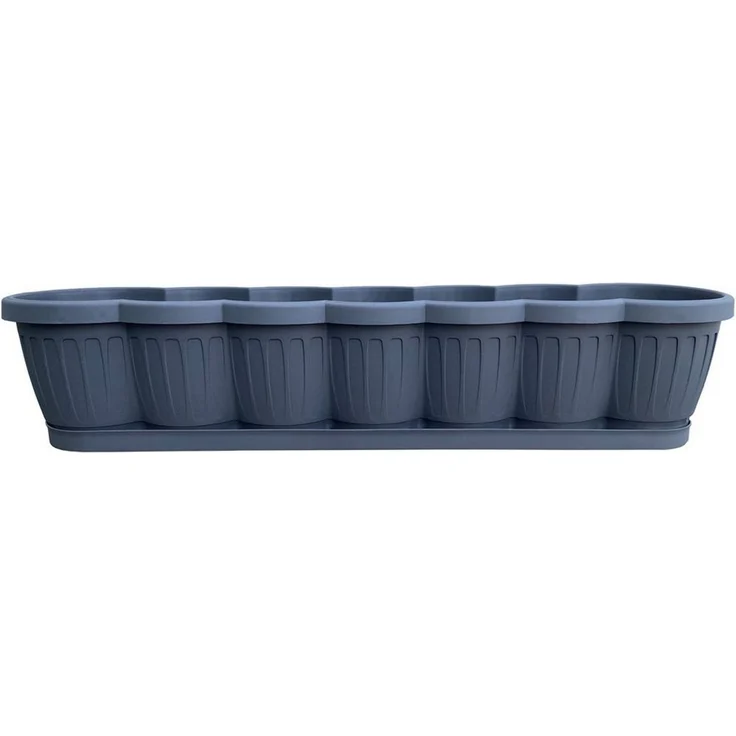 BURI Blumenkasten 1er Set 80cm Blumenkasten Pflanzkasten Anthrazit mit Bewässerung – Bild 1