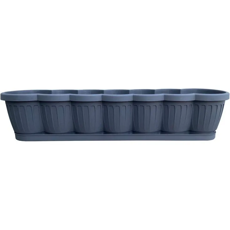 BURI Blumenkasten 1er Set 80cm Blumenkasten Pflanzkasten Anthrazit mit Bewässerung